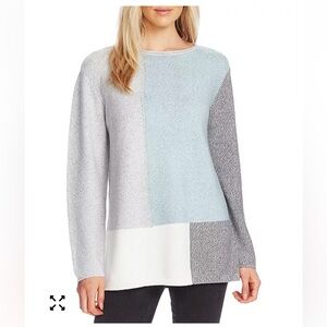 Vince Camuto Women’s Colorblocked Tunic Sweater(M, Juniper Frost)